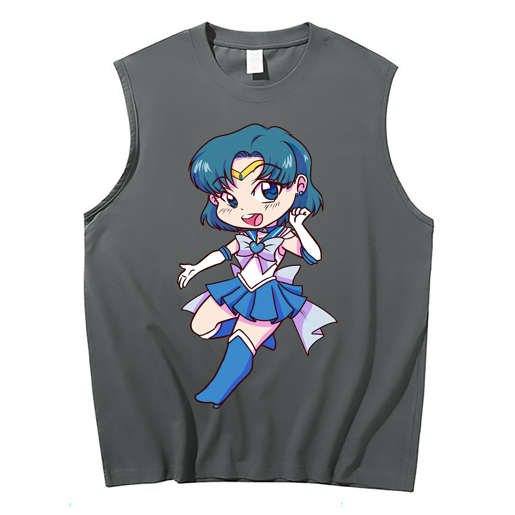 （画像用） 美少女戦士セーラームーン 水野 亜美 みずの あみ Sailor Moon Mizuno Ami コットン100％タンクトップ（フロントプリント）